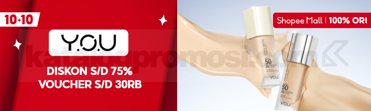 Promo YOU di Shopee 10.10 Diskon hingga 75% + Voucher 30K 