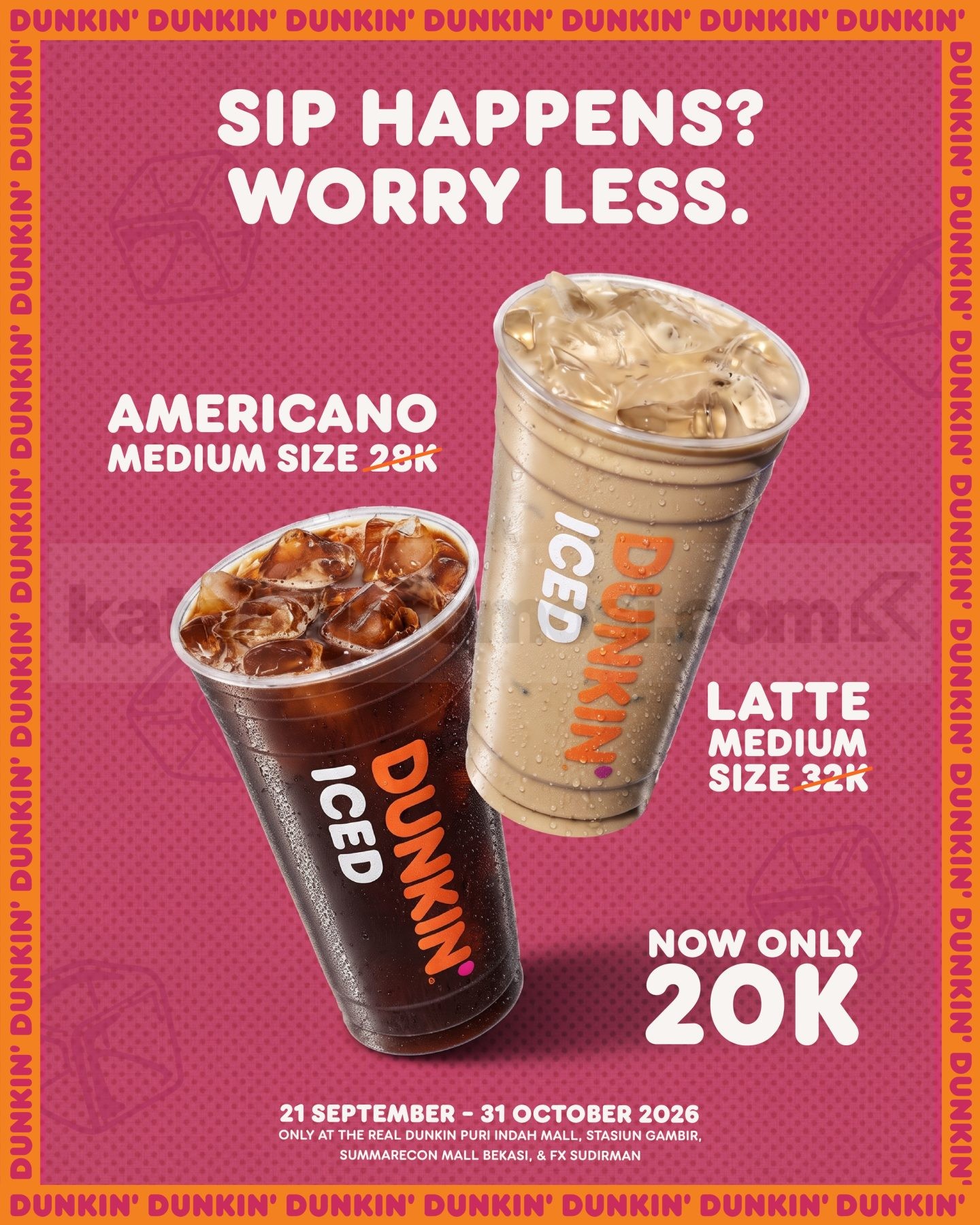 Promo Dunkin Americano & Cafe Latte Rp20.000 Promo Dunkin Americano & Cafe Latte Rp20.000 ukuran Medium di outlet terpilih