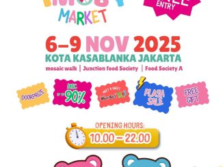 Event IMOBY Market 2025 di Kota Kasablanka dengan diskon 90%, flash sale, doorprize, dan meet & greet Marbel & Riri.