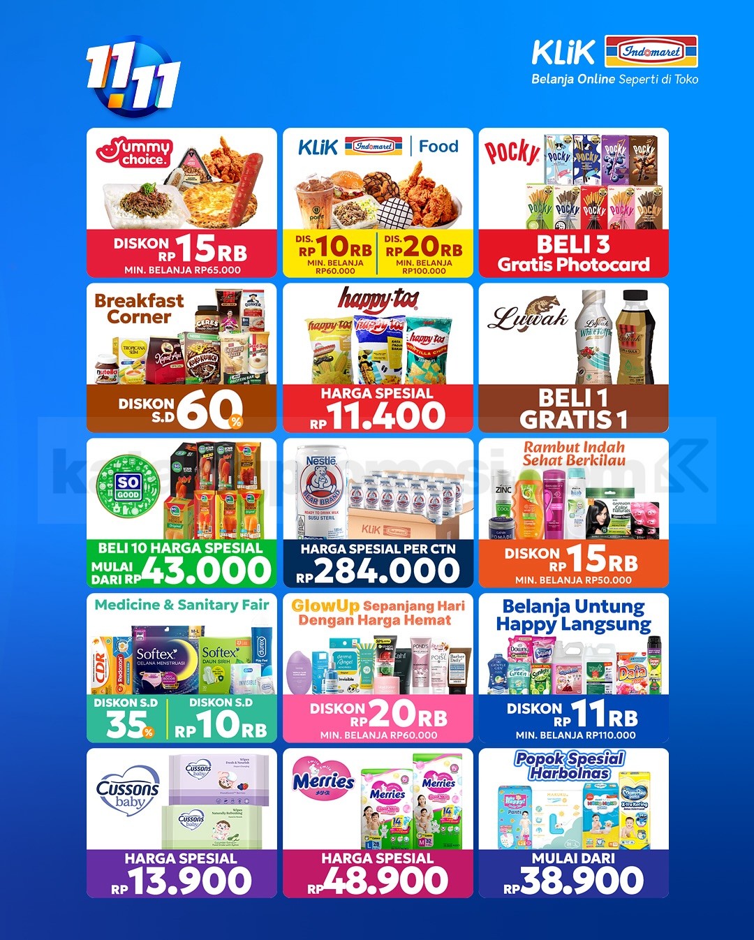 Promo Klik Indomaret 11.11 Diskon Kilat mulai Rp. 1.000 Promo Klik Indomaret 11.11 Diskon Kilat mulai Rp. 1.000 2