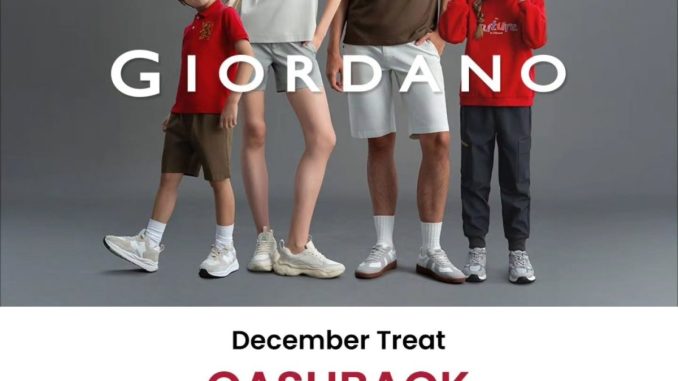 Promo Giordano December Treats Get Cashback Rp 500.000* 1