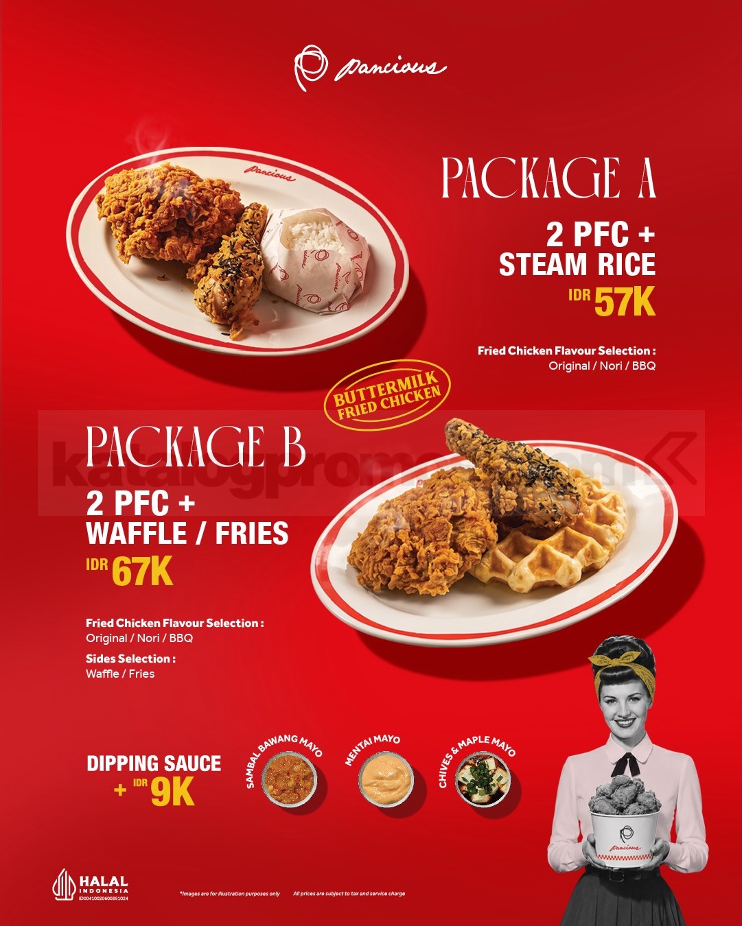 Promo Pancious Fried Chicken Combo Mulai Rp. 57.000 Promo Pancious Fried Chicken Combo mulai Rp. 57.000 dengan pilihan nasi, waffle, atau fries.