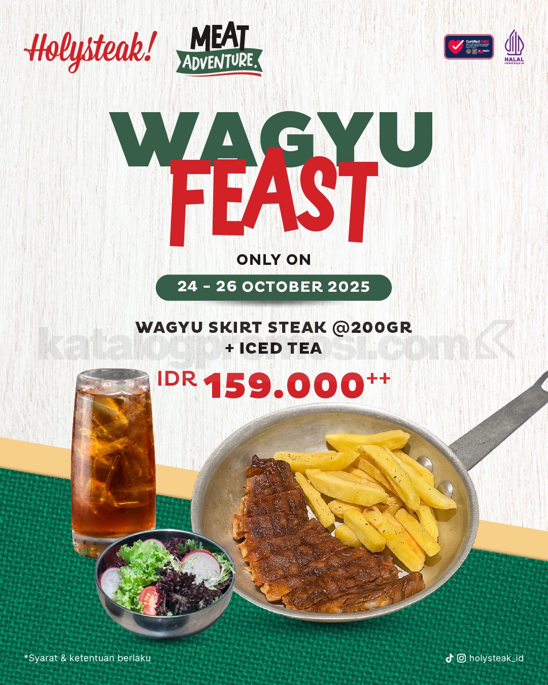 Promo HOLYSTEAK Wagyu Steak Feast Hanya Rp159.000++ Promo HOLYSTEAK Wagyu Steak Feast Hanya Rp159.000++ 1