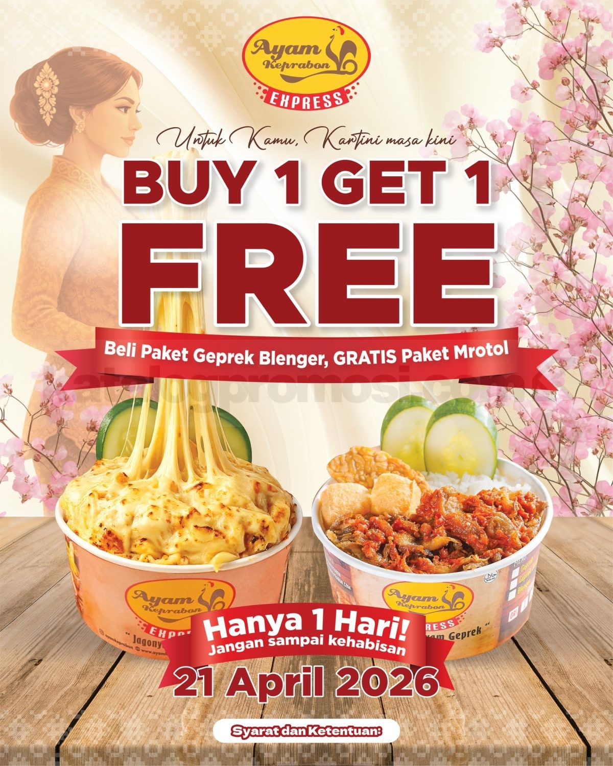 Promo Ayam Keprabon Express Hari Kartini Buy 1 Get 1 Promo Ayam Keprabon Express Hari Kartini Buy 1 Get 1 Geprek Blenger gratis Mrotol