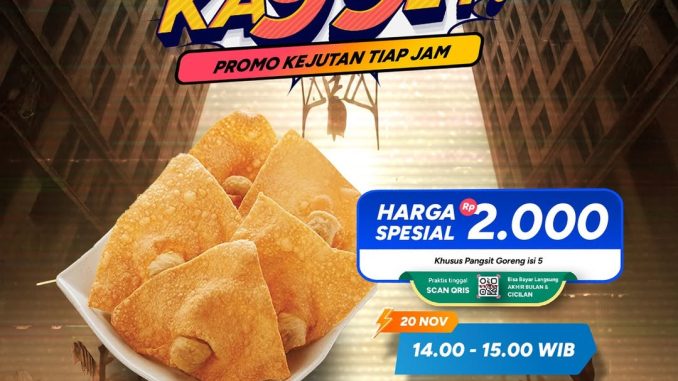 Promo Bakmi GM HUT ke-2 Bank Saqu Pangsit Goreng isi 5 Rp2.000 berlaku 20 November 2025 pukul 14.00–15.00 WIB