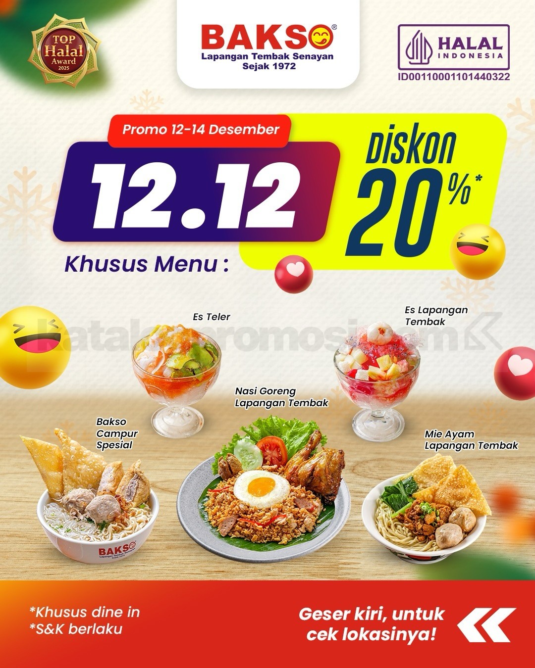 Promo Bakso Lapangan Tembak Senayan 12.12 Diskon 20% Promo Bakso Lapangan Tembak Senayan 12.12 Diskon 20% 1