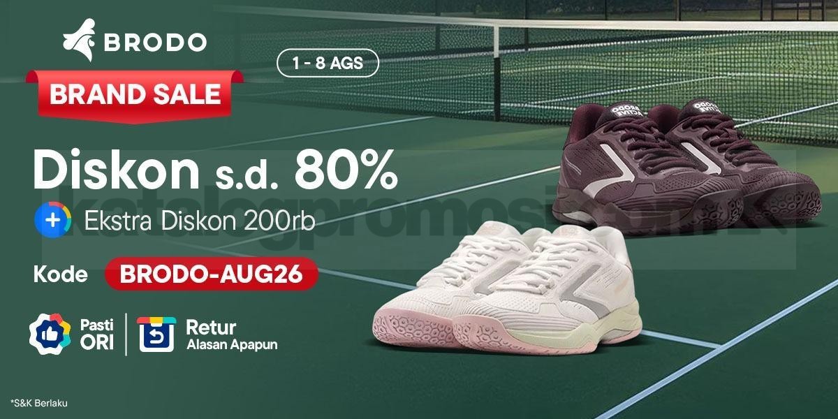Promo BRODO Brand Sale Diskon hingga 80% Promo BRODO Brand Sale Diskon hingga 80% dengan ekstra diskon hingga Rp. 200.000 di Blibli.