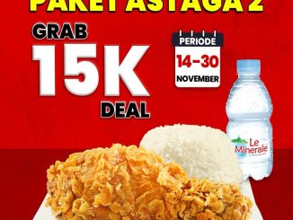 Promo CFC GrabFood Dine Out Deals Paket Astaga 2 Rp.15.000 via aplikasi Grab untuk dine-in & takeaway