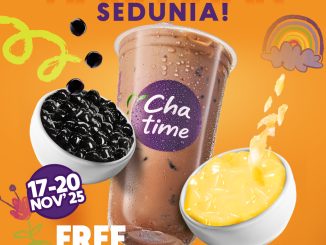 Promo Chatime Hari Anak Sedunia Gratis Topping Pearl atau Pudding untuk Chatime Large