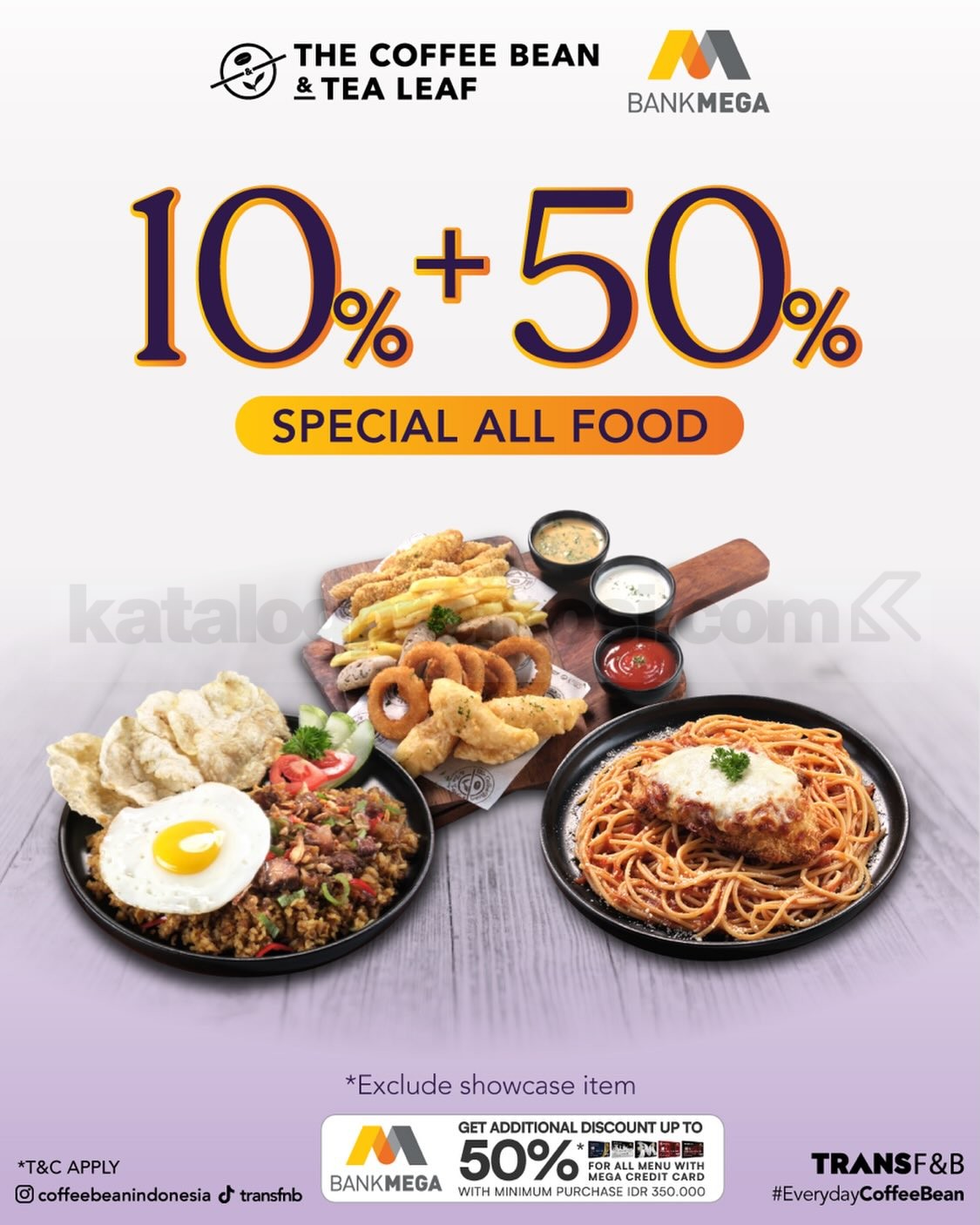 Promo Coffee Bean Bank Mega Diskon 50% + 10% All Food Promo Coffee Bean Bank Mega Double Diskon 50% + 10% All Food minimum Rp. 350.000