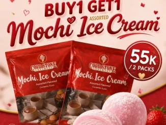 Promo Cold Stone Buy 1 Get 1 Mochi Ice Cream dengan harga Rp. 55.000 untuk 2 pack assorted mochi ice cream