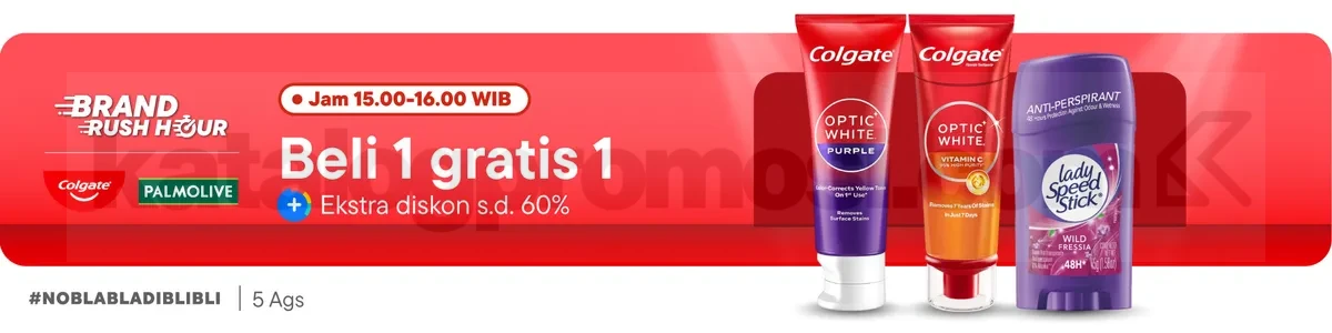 Promo Colgate Palmolive Brand Rush Hour Beli 1 Gratis 1 Promo Colgate Palmolive Brand Rush Hour Beli 1 Gratis 1 di Blibli