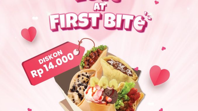 Promo Dcrepes Love At First Bite diskon Rp. 14.000 dengan minimum transaksi Rp. 70.000