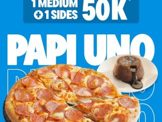 Promo Dominos Pizza Paket PAPI UNO Rp.50.000 1 Pizza Medium + 1 Side hemat dan lezat