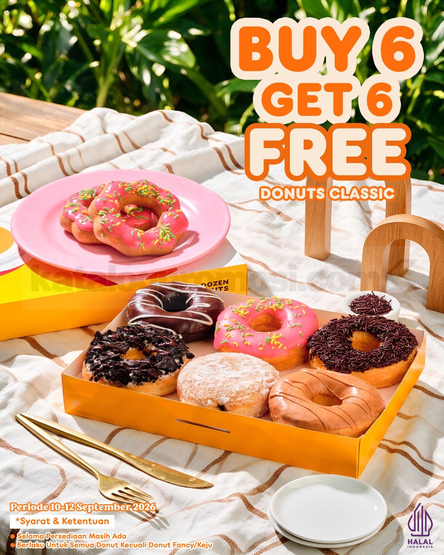 Promo Dunkin' Buy 6 Get 6 Free Donuts Classic Promo Dunkin' Buy 6 Get 6 Free Donuts Classic beli 6 gratis 6 donut periode 10–12 September 2026