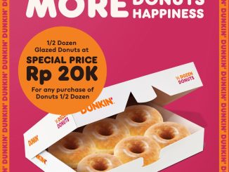 Promo Dunkin' International Donut Day 1/2 Lusin Rp. 20.000 tambahan 1/2 lusin Glazed untuk pembelian donat