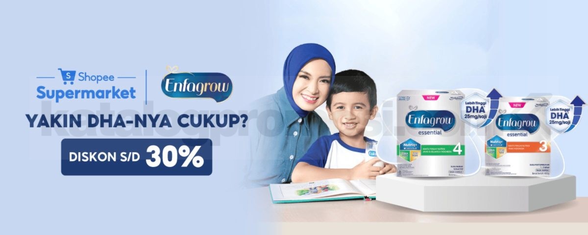 Promo Enfagrow Essential Diskon 30% di Shopee Promo Enfagrow Essential Diskon 30% di Shopee dengan DHA 25mg per saji