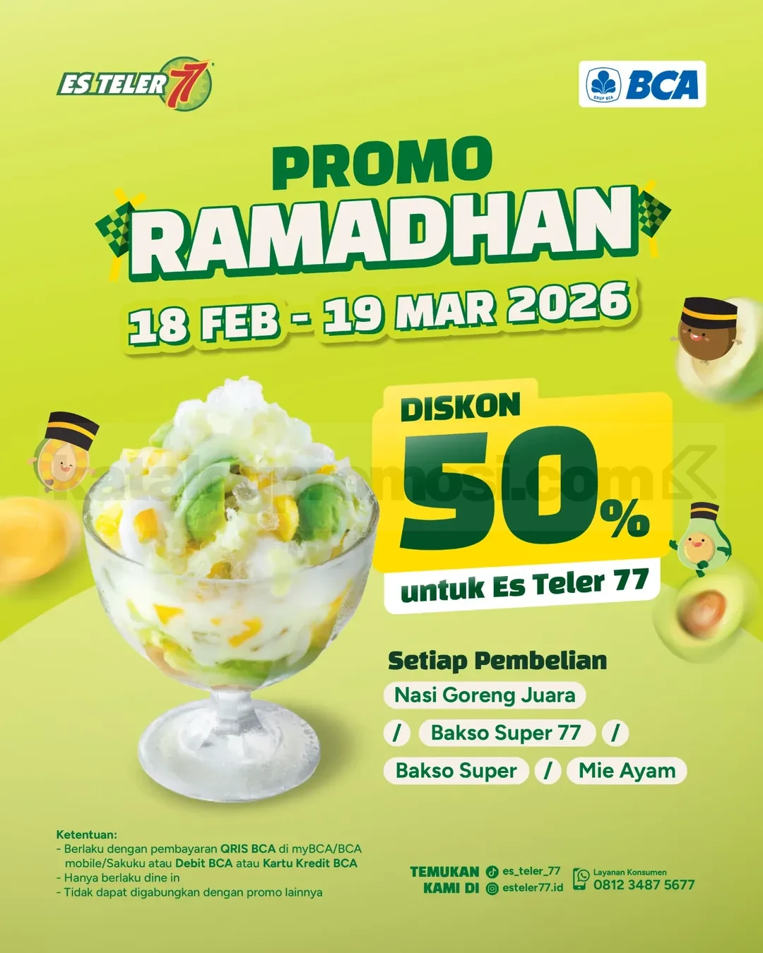 Promo Es Teler 77 Ramadhan Diskon 50% Promo Es Teler 77 Ramadhan diskon 50 persen bayar BCA khusus dine in