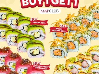 Promo Genki Sushi Payday Treat Buy 1 Get 1 Sushi Roll gratis roll pilihan via MAPCLUB