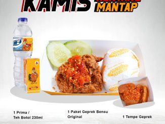 Promo Geprek Bensu Kamis Kenyang Mantap mulai Rp. 31.000 Paket Original + minuman + Tempe Geprek