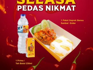 Promo Geprek Bensu Selasa Pedas Nikmat mulai Rp.28.000 dengan paket sambal embe dan minuman berlaku setiap Selasa
