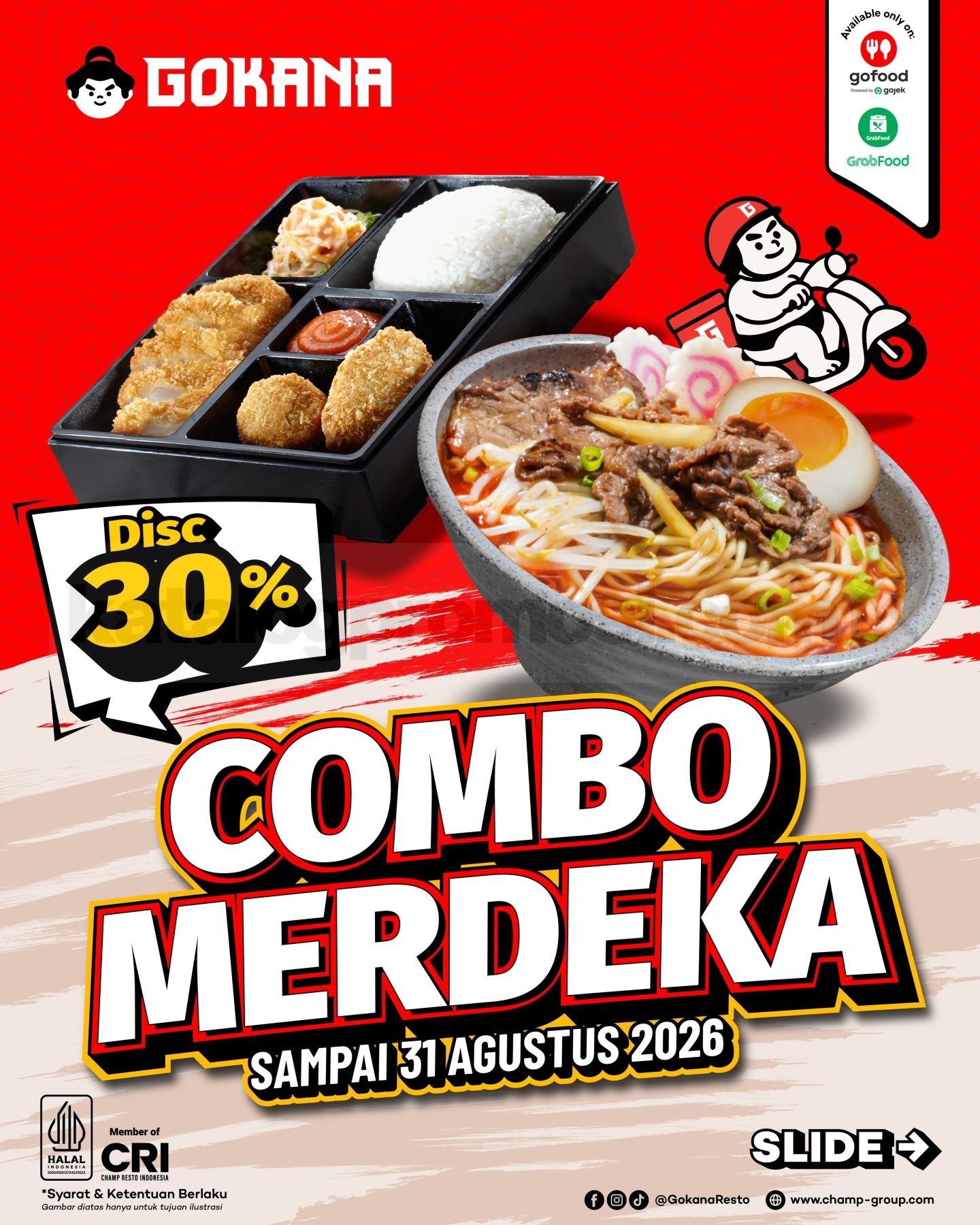 Promo Gokana Combo Merdeka Diskon 30% Promo Gokana Combo Merdeka Diskon 30% dengan empat pilihan paket menu