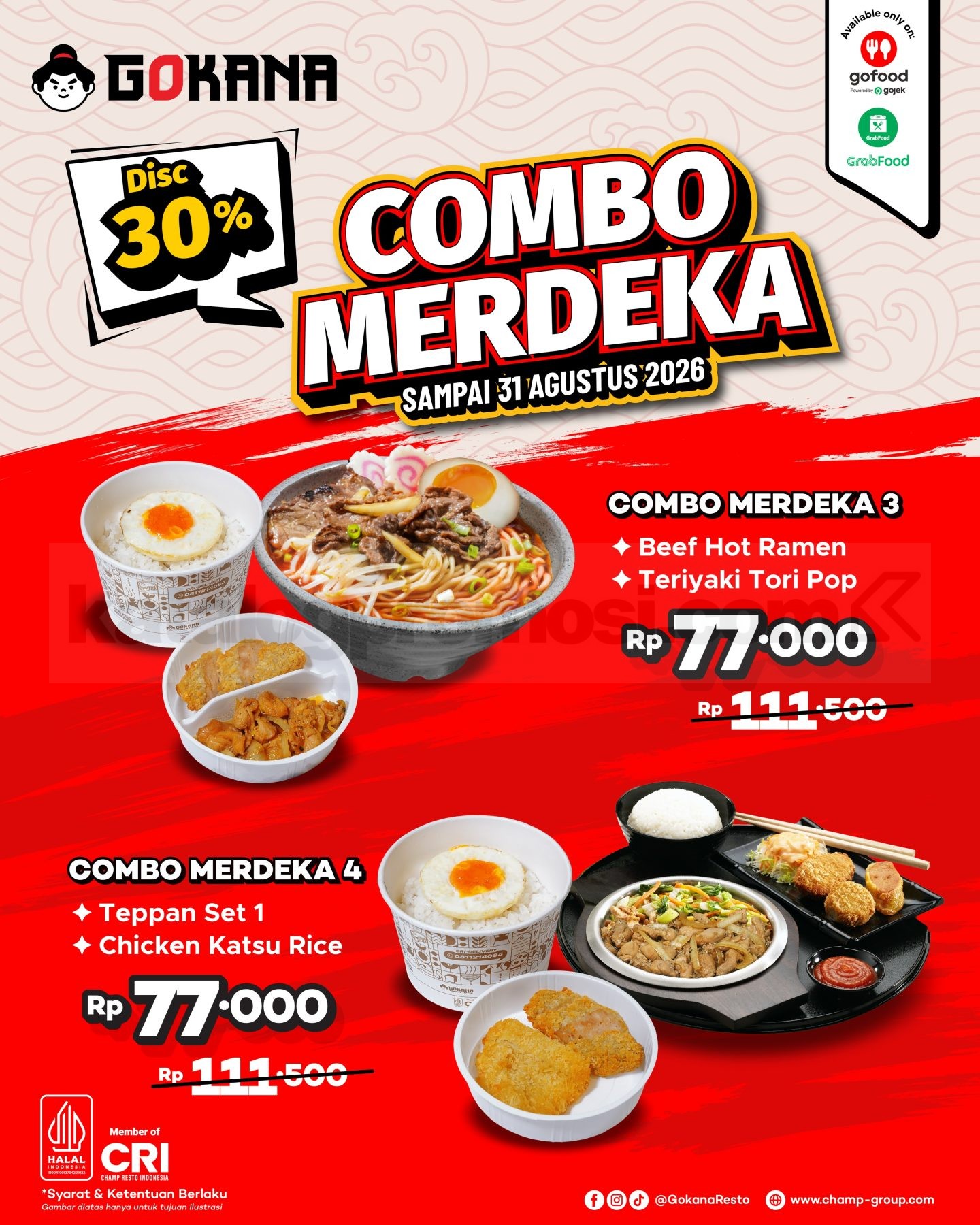 Promo Gokana Combo Merdeka Diskon 30% Promo Gokana Combo Merdeka Diskon 30% 2