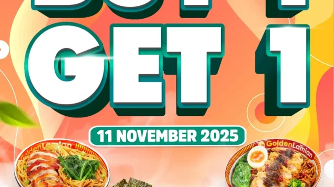 Promo Golden Lamian 11.11 Buy 1 Get 1 All Main Dish menu Lamian, Hongkong Chicken dan Nasi Hainan
