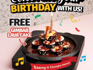 Promo GRILLMAN Birthday Treat FREE Gimbab Lava Cake dengan minimal transaksi Rp. 300.000