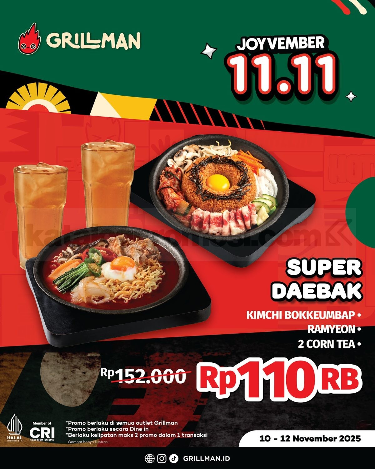 Promo Grillman Joyvember 11.11 Mulai Rp11.000 Promo Grillman Joyvember 11.11 Mulai Rp11.000 2