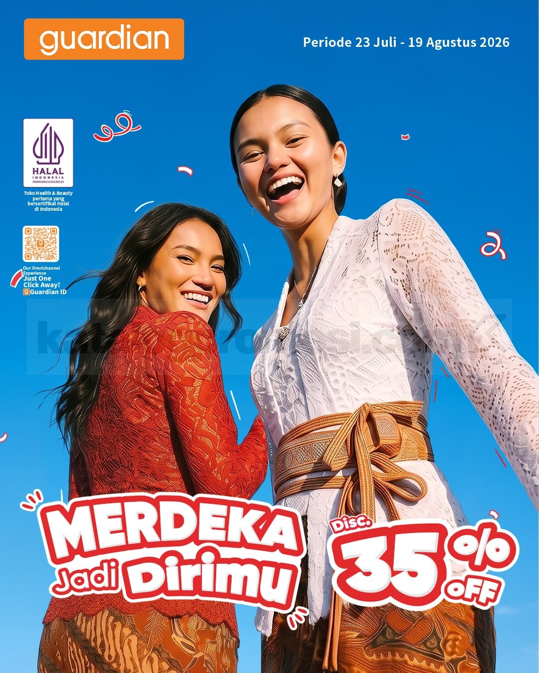 Promo Guardian Merdeka Diskon hingga 35% Promo Guardian Merdeka Diskon hingga 35% untuk produk kesehatan, kecantikan, dan perawatan diri.
