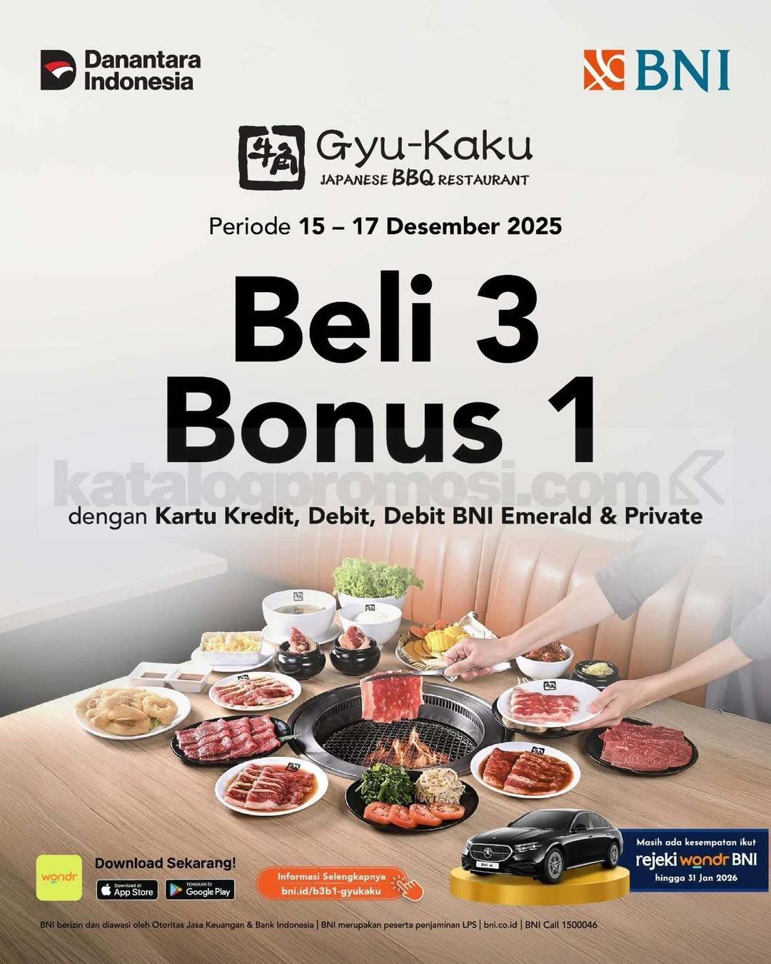 Promo Gyu-Kaku BNI Beli 3 Bonus 1 Buffet Promo Gyu-Kaku BNI Beli 3 Bonus 1 Buffet dengan pembayaran kartu BNI