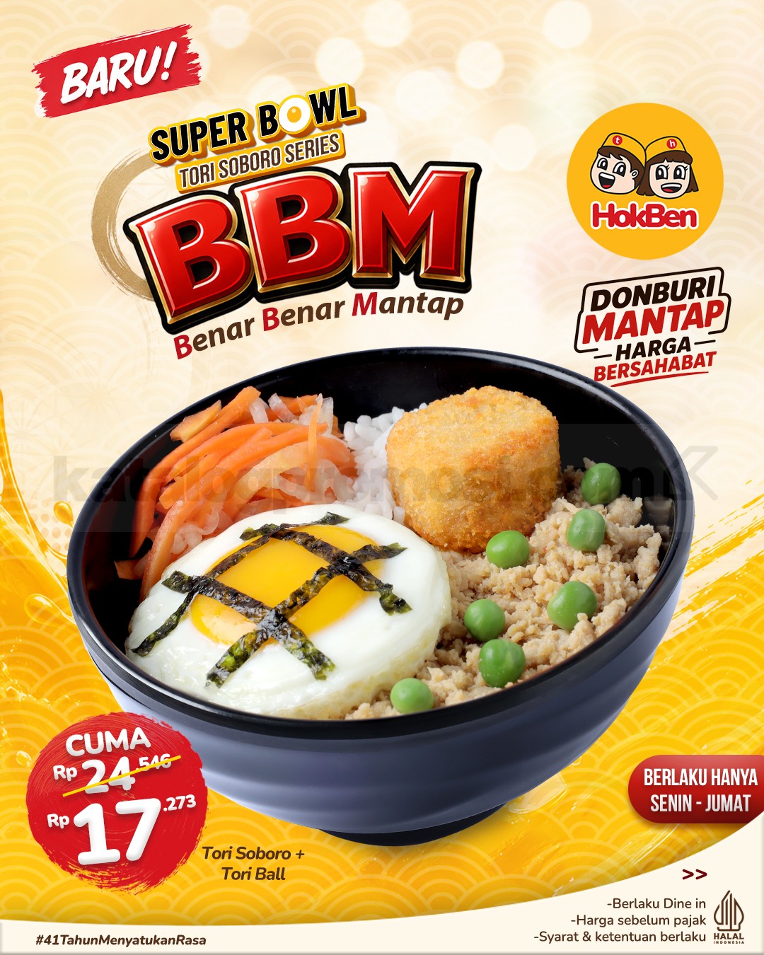 Promo HokBen NEW! Tori Soboro Series Rp. 17.273 Promo HokBen NEW! Tori Soboro Series Rp. 17.273 dengan pilihan topping favorit