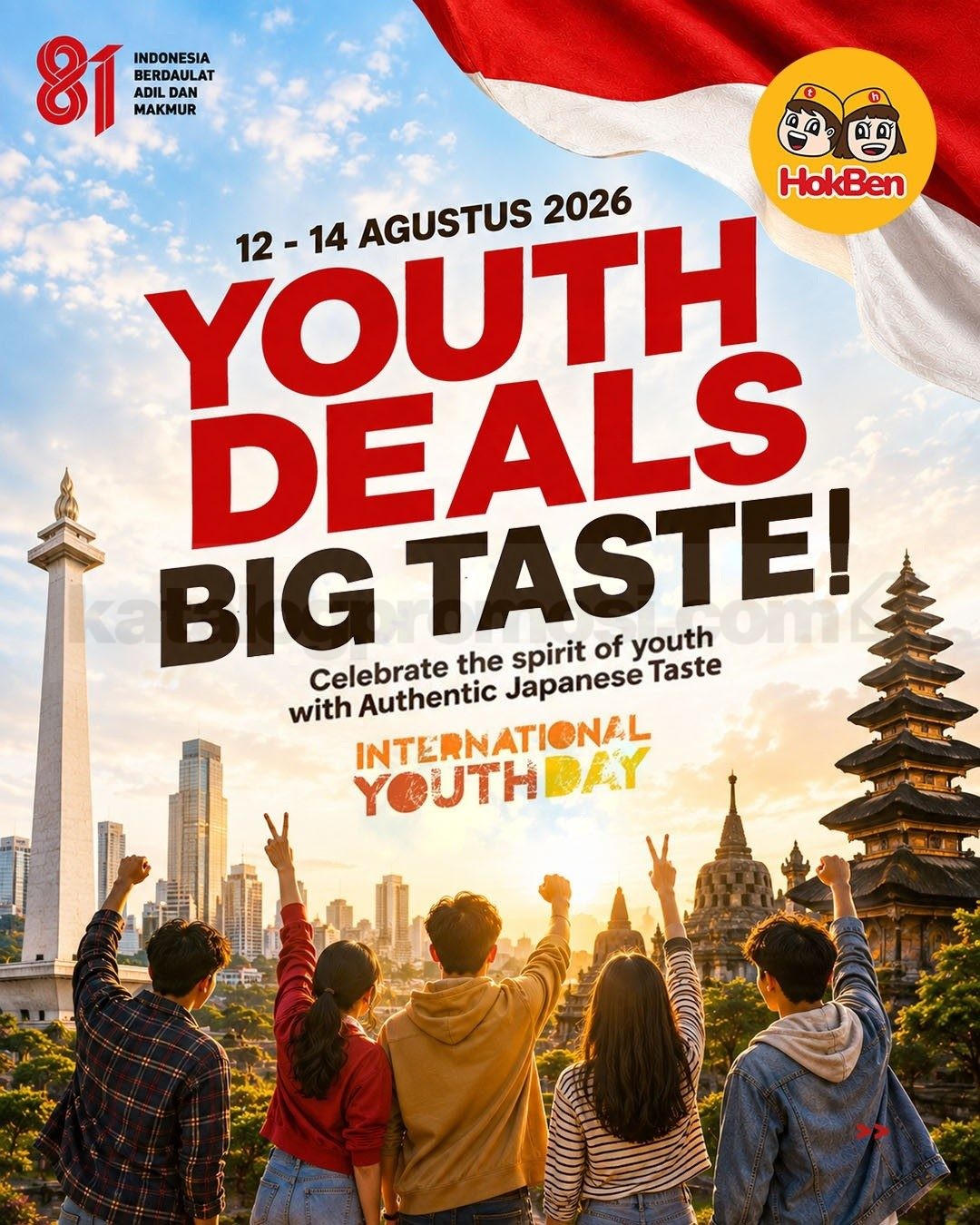 Promo HokBen Youth Deals Mulai Rp 40.910 Promo HokBen Youth Deals mulai Rp 40.910 dengan ramen dan fried chicken serta bonus menu.