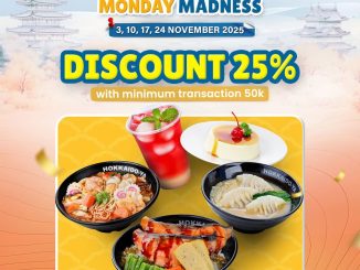 Promo Hokkaido-Ya Monday Madness Diskon 25% semua menu dengan minimal transaksi Rp50.000