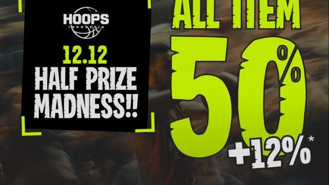 Promo Hoops 12.12 Sale diskon 50 persen plus 12 persen berlaku 12–14 Desember 2025 di store dan website Hoops Indonesia.