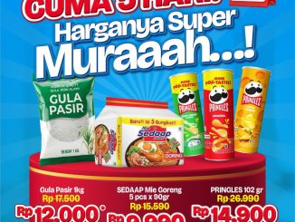 Promo Hypermart Harga Super Murah Mulai Rp. 9.900 untuk gula pasir, Mie Sedaap, dan Pringles.