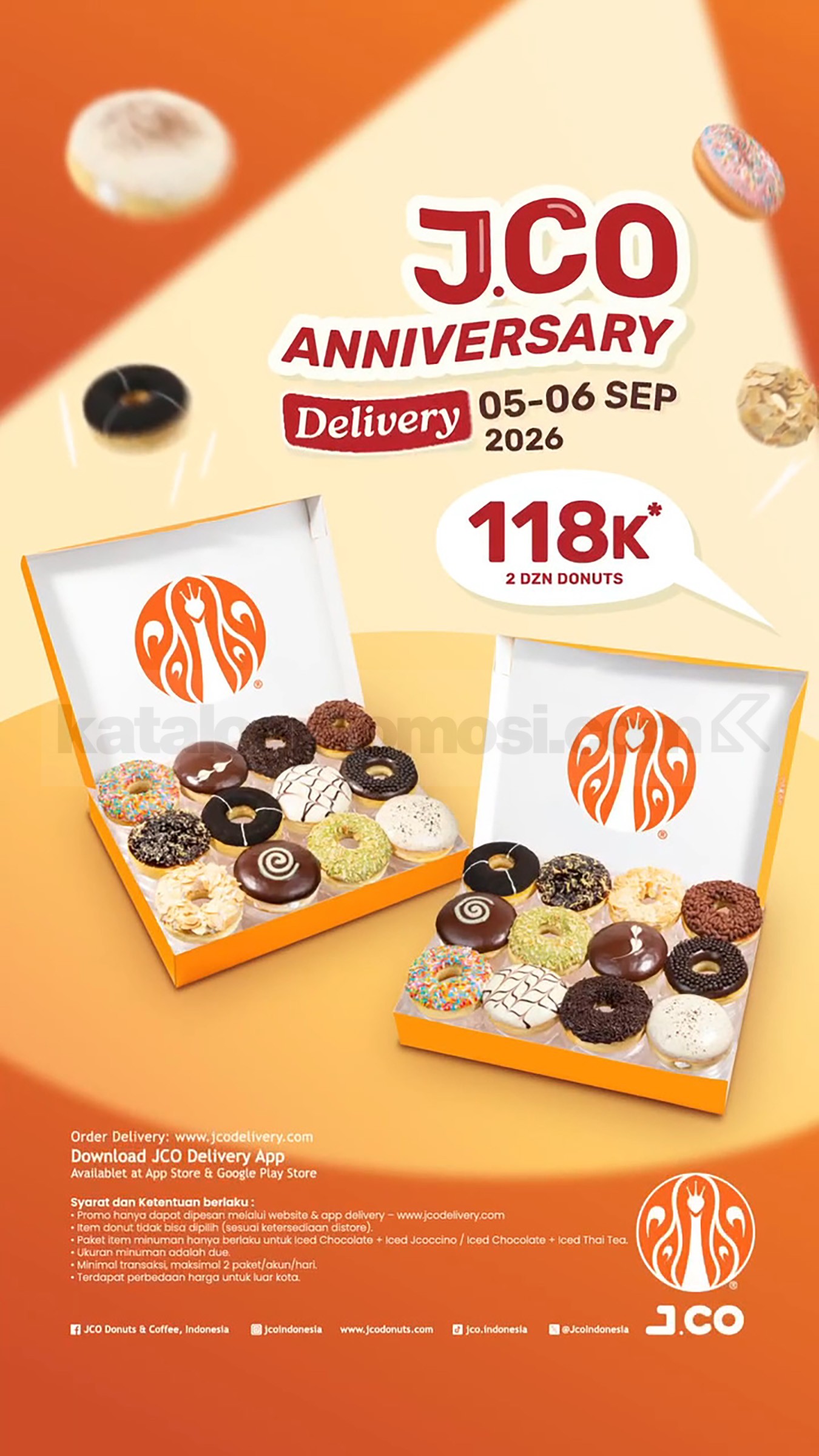 Promo JCO Anniversary Delivery 2 Lusin Donat Rp. 118.000 Promo JCO Anniversary Delivery 2 Lusin Donat Rp. 118.000 1