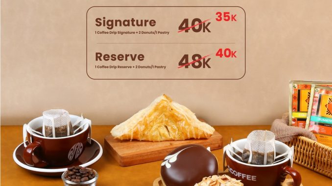 Promo JCO Coffee Break Signature & Reserve mulai Rp. 35.000 paket kopi drip dengan donut atau pastry