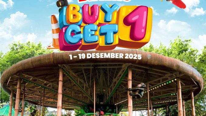 Promo Jungleland Bikers Beli 1 Gratis 1 tunjukkan STNK untuk dapat tiket gratis, berlaku 1–19 Desember 2025.