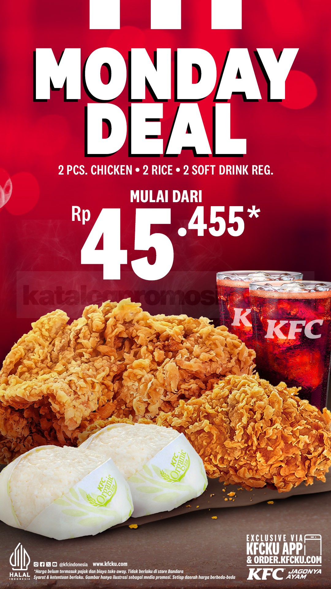 Promo KFC Monday Deal Paket Makan Berdua Rp. 45.455 Promo KFC Monday Deal Paket Makan Berdua Rp. 45.455 hemat via KFCku App & Web