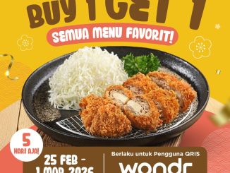 Promo Kimukatsu BNI Buy 1 Get 1 semua menu favorit bayar QRIS wondr by BNI 25 Februari 2026 - 1 Maret 2026