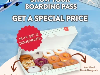 Promo Krispy Kreme Opening Buy 6 Get 6 Free tunjukkan boarding pass untuk dapat 12 donat