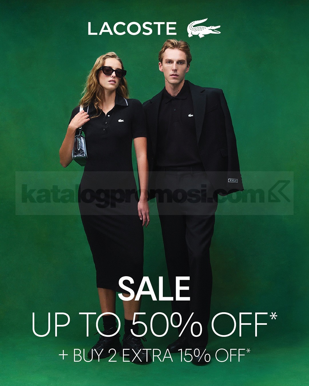 Promo LACOSTE SALE hingga 50% + Buy 2 Diskon 15% Promo LACOSTE SALE hingga 50% dengan tambahan Buy 2 diskon 15% periode terbatas.