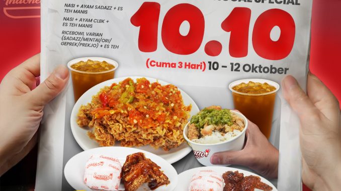 Promo Lazatto 10.10 diskon hingga 10% berlaku 10–12 Oktober 2025 di berbagai area Indonesia untuk menu favorit pilihan