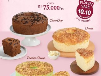 Promo MAKO Cake 10.10 Flash Sale Chiffon Cake Rp. 75.000 berlaku 9–11 Oktober 2025 di store, website, dan aplikasi MAKO Delivery.