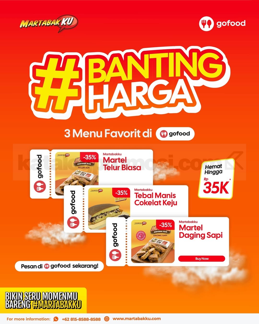 Promo Martabakku GoFood Hemat Hingga Rp. 35.000,- Promo Martabakku GoFood Hemat Hingga Rp. 35.000,- untuk 3 menu favorit
