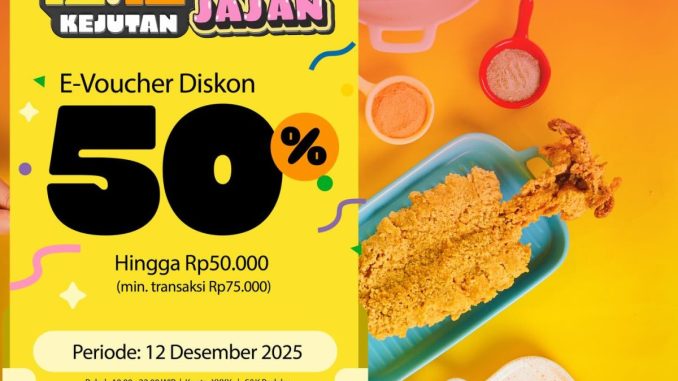 Promo Master Squid NeoBank 12.12 E-Voucher Diskon 50% untuk transaksi minimal Rp75.000 dengan pembayaran neobank.
