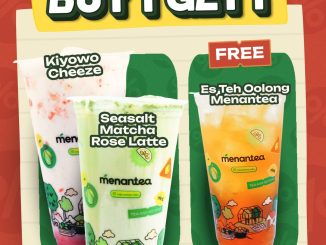Promo Menantea Buy 1 Get 1 minuman favorit gratis periode Januari hingga Februari 2026