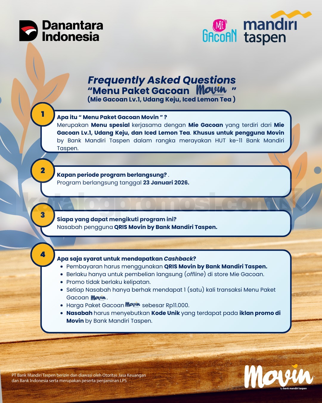 Promo Mie Gacoan HUT Mandiri Taspen cuma Rp. 11.000 Promo Mie Gacoan HUT Mandiri Taspen cuma Rp. 11.000 3